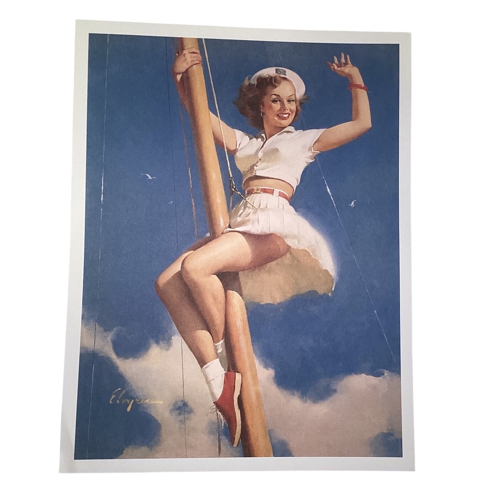 Gil Elvgren Anchors A-Wow Pin-Up Art Print Taschen 2014 Sailor Girl 10x13 Litho